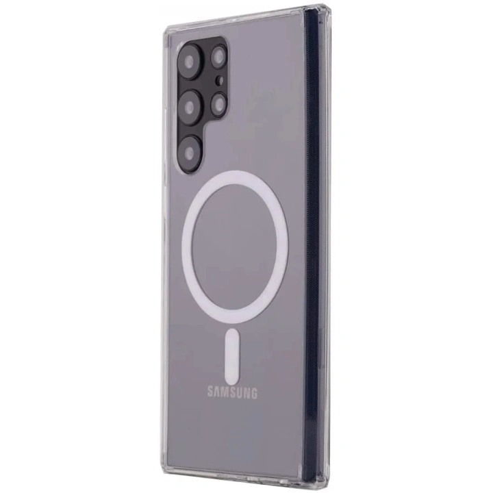 Mey İthalat®  Samsung Galaxy S22 Ultra Kılıf Magneticsafe Şeffaf Silikon - Şeffaf