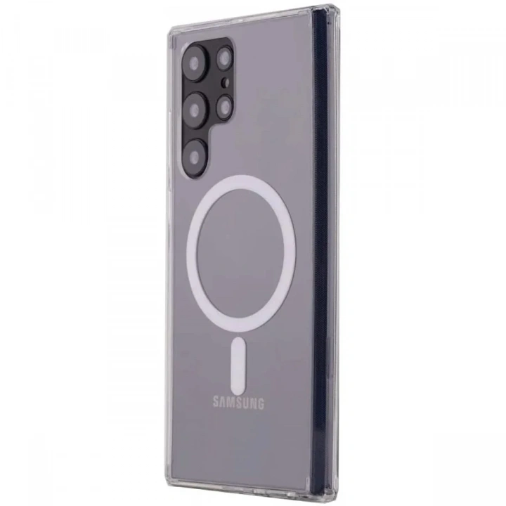 Mey İthalat®  Samsung Galaxy S22 Ultra Kılıf Magneticsafe Şeffaf Silikon - Şeffaf