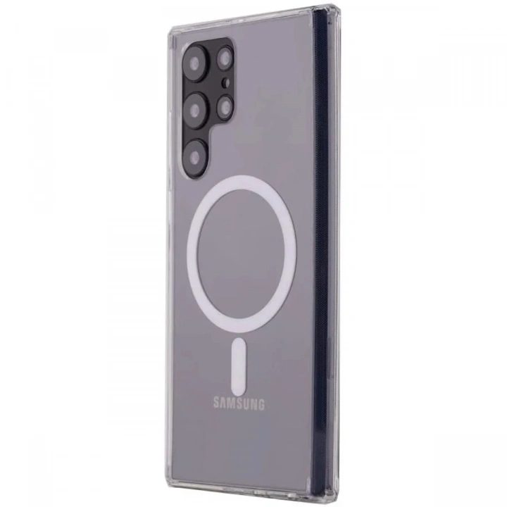 Mey İthalat®  Samsung Galaxy S22 Ultra Kılıf Magneticsafe Şeffaf Silikon - Şeffaf