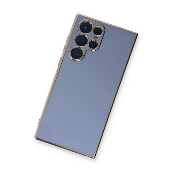 Mey İthalat®  Samsung Galaxy S22 Ultra Kılıf Volet Silikon - Mavi