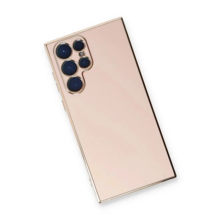 Mey İthalat®  Samsung Galaxy S22 Ultra Kılıf Volet Silikon - Pembe