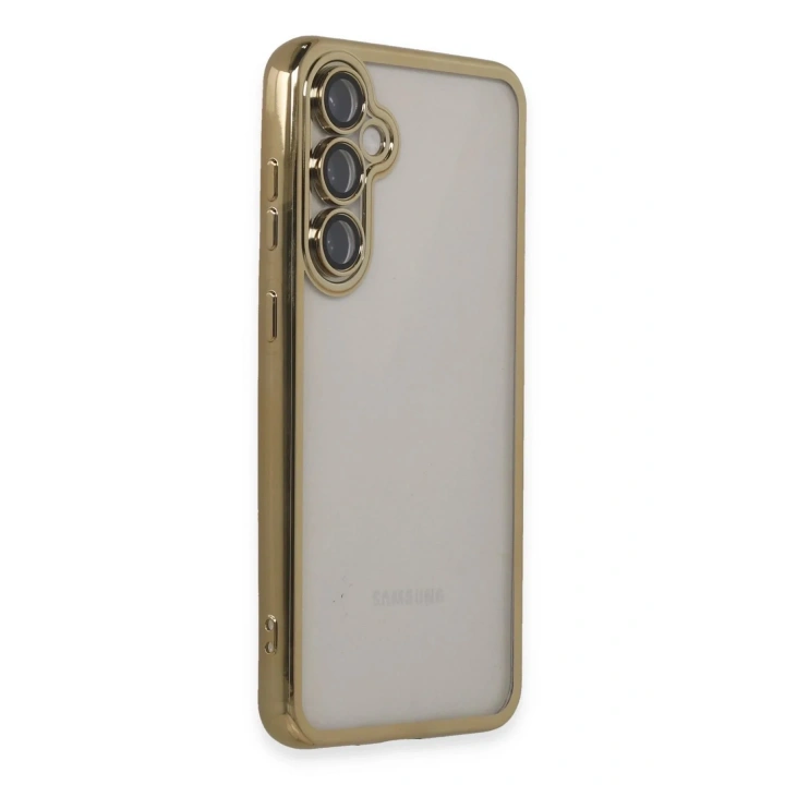 Mey İthalat®  Samsung Galaxy S23 FE Kılıf  Lensli Silikon - Gold