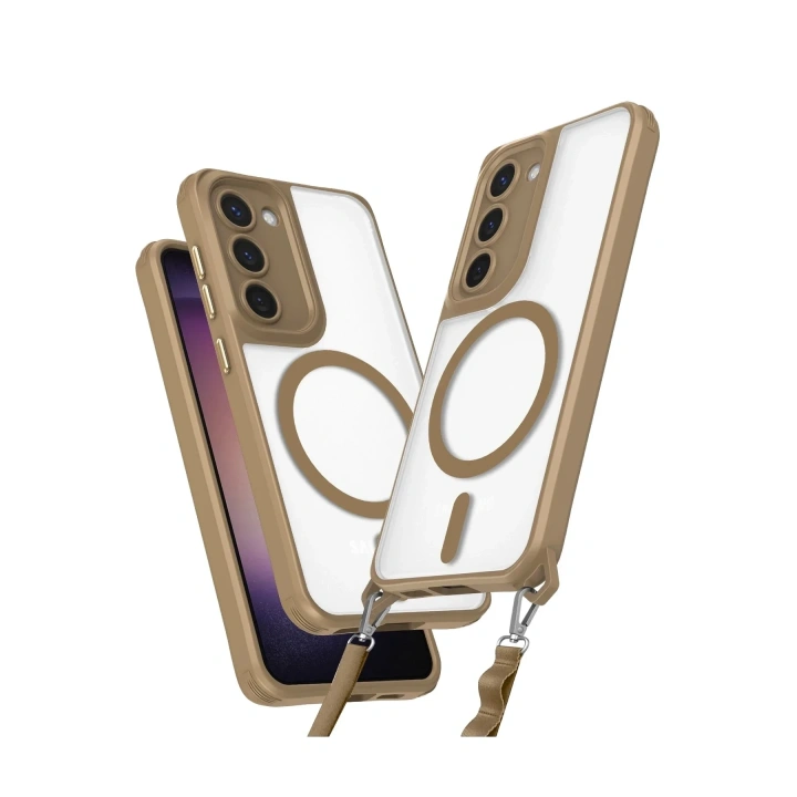 Mey İthalat®  Samsung Galaxy S23 Plus Kılıf Enka Magsafe Silikon Kılıf - Desert