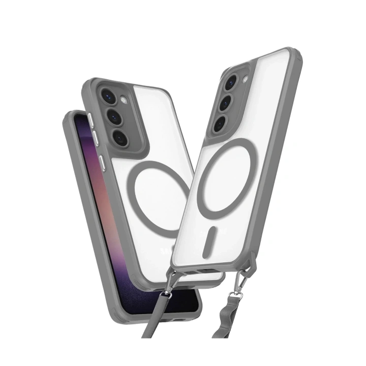 Mey İthalat®  Samsung Galaxy S23 Plus Kılıf Enka Magsafe Silikon Kılıf - Titan Gri