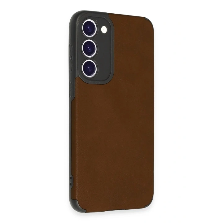 Mey İthalat®  Samsung Galaxy S23 Plus Kılıf Loop Deri Silikon - Kahverengi