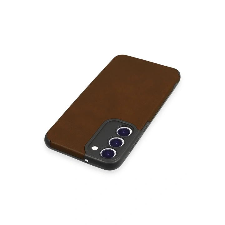 Mey İthalat®  Samsung Galaxy S23 Plus Kılıf Loop Deri Silikon - Kahverengi
