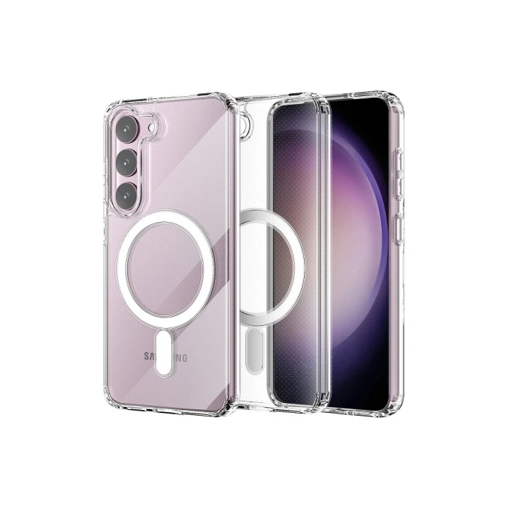 Mey İthalat®  Samsung Galaxy S23 Plus Kılıf Magneticsafe Şeffaf Silikon - Şeffaf