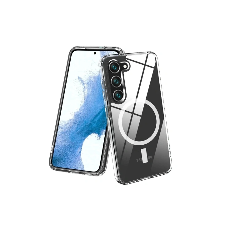 Mey İthalat®  Samsung Galaxy S23 Plus Kılıf Magneticsafe Şeffaf Silikon - Şeffaf