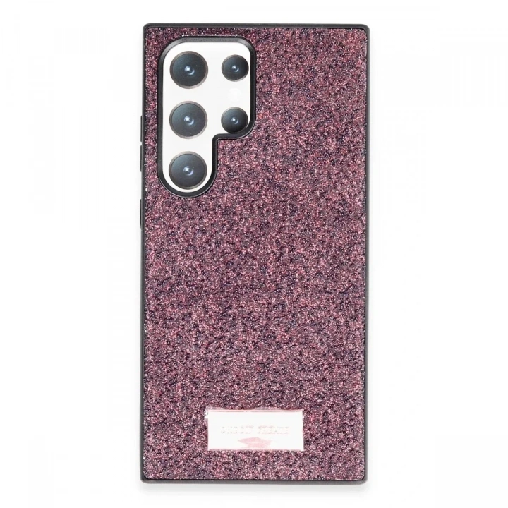 Mey İthalat®  Samsung Galaxy S23 Ultra Bright Simli Kapak - Derin Mor