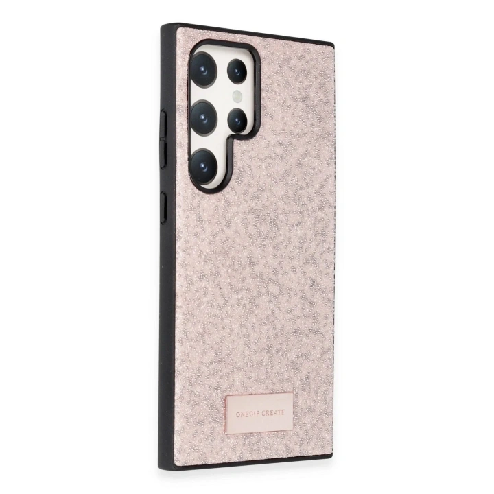 Mey İthalat®  Samsung Galaxy S23 Ultra Bright Simli Kapak - Pembe