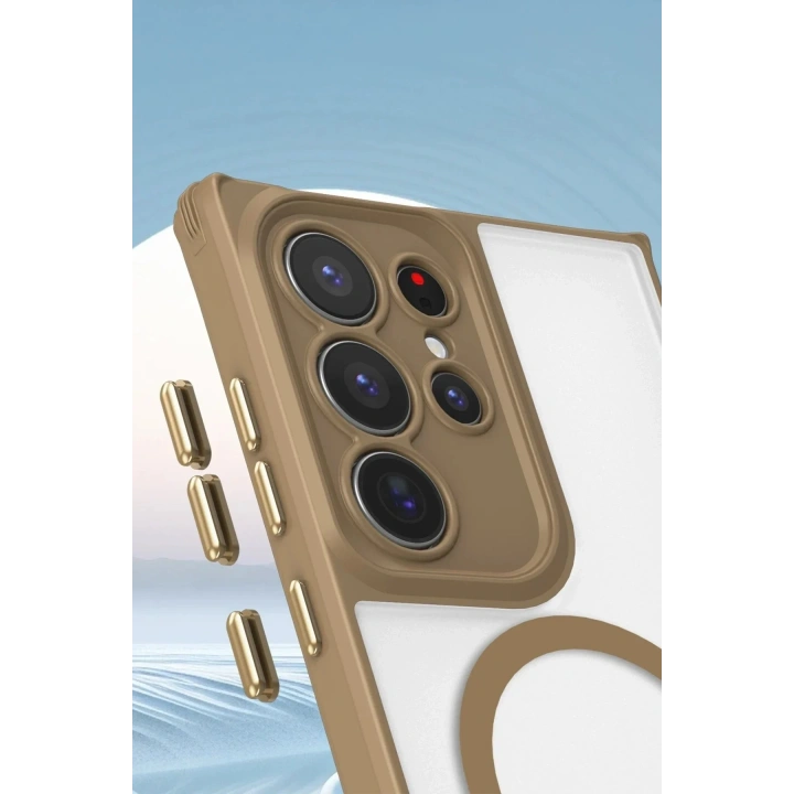 Mey İthalat®  Samsung Galaxy S23 Ultra Kılıf Enka Magsafe Silikon Kılıf - Şeffaf