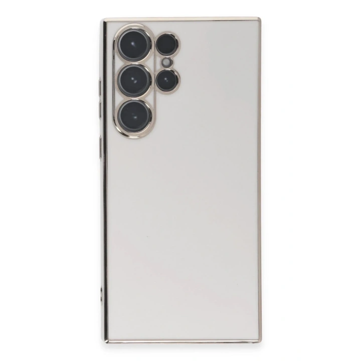 Mey İthalat®  Samsung Galaxy S23 Ultra Kılıf Volet Silikon - Beyaz