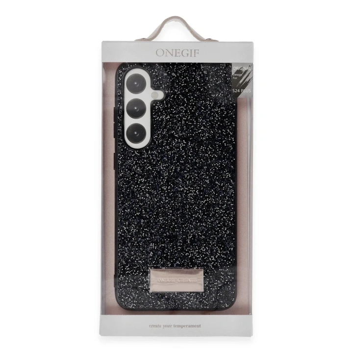Mey İthalat®  Samsung Galaxy S24 Bright Simli Kapak - Derin Mor