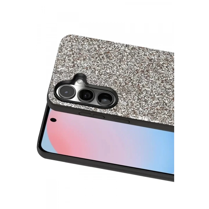 Mey İthalat®  Samsung Galaxy S24 Bright Simli Kapak - Gümüş