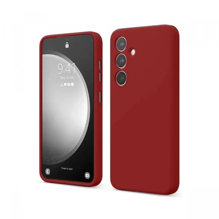 Mey İthalat®  Samsung Galaxy S24 FE Kılıf First Silikon - Kırmızı