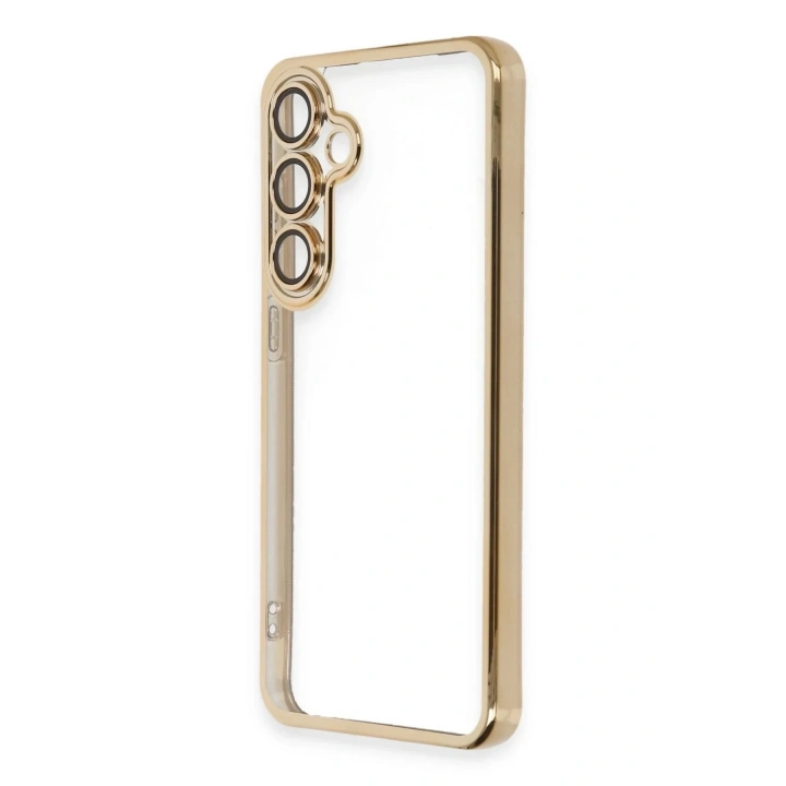 Mey İthalat®  Samsung Galaxy S24 FE Kılıf  Lensli Silikon - Gold