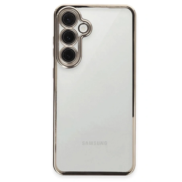 Mey İthalat®  Samsung Galaxy S24 FE Kılıf  Lensli Silikon - Titanyum Gri