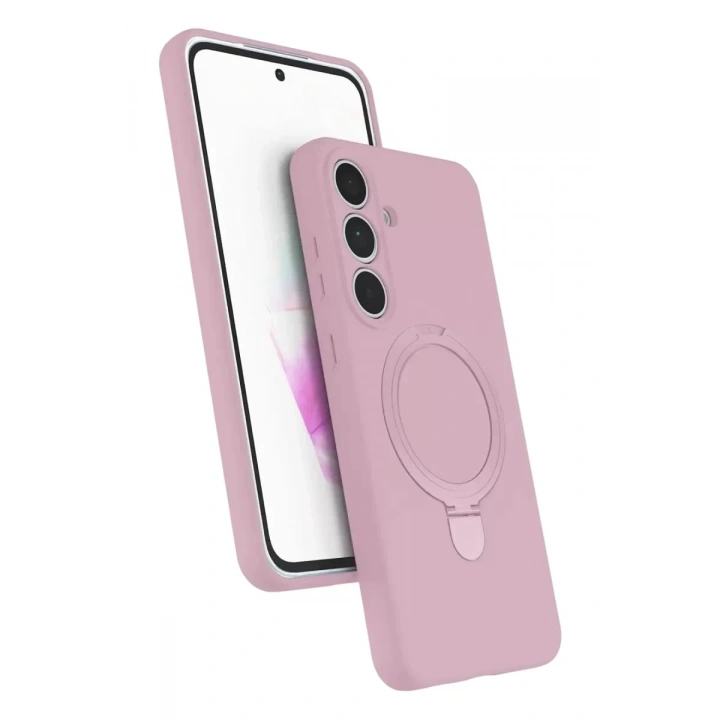 Mey İthalat®  Samsung Galaxy S24 FE Regal Magsafe Standlı Kapak - Açık Pembe