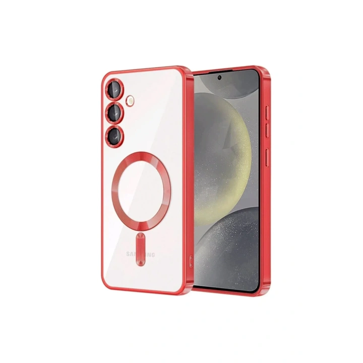 Mey İthalat®  Samsung Galaxy S24 Kılıf Kross Magneticsafe Kapak - Kırmızı