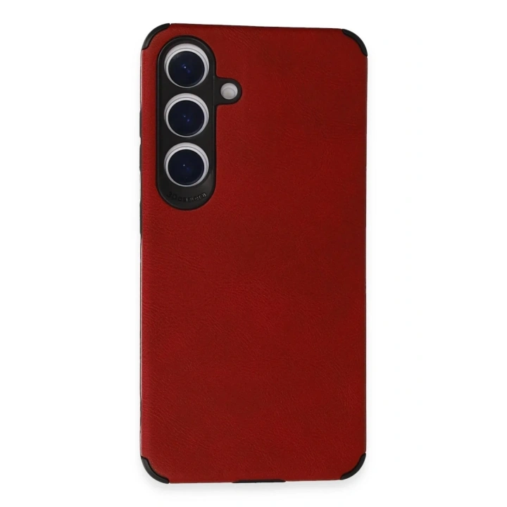 Mey İthalat®  Samsung Galaxy S24 Kılıf Loop Deri Silikon - Kırmızı