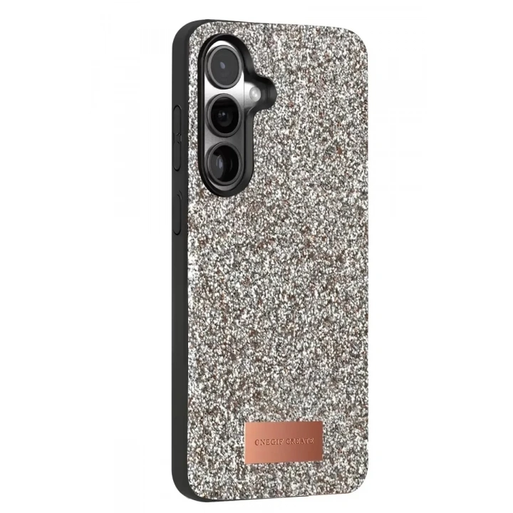 Mey İthalat®  Samsung Galaxy S24 Plus Bright Simli Kapak - Gümüş