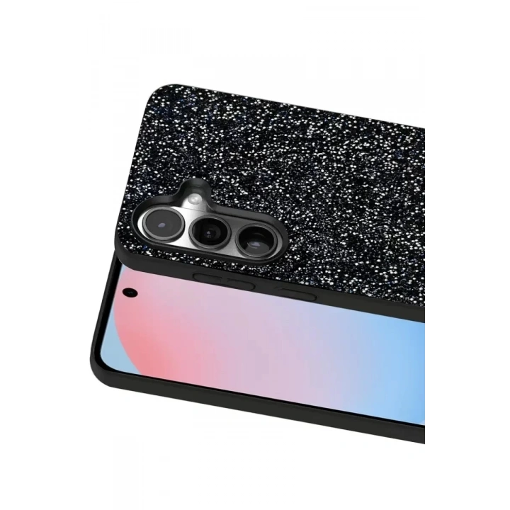 Mey İthalat®  Samsung Galaxy S24 Plus Bright Simli Kapak - Siyah