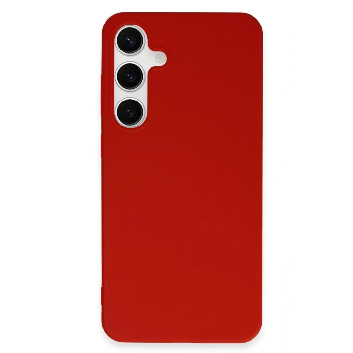 Mey İthalat®  Samsung Galaxy S24 Plus Kılıf First Silikon - Kırmızı