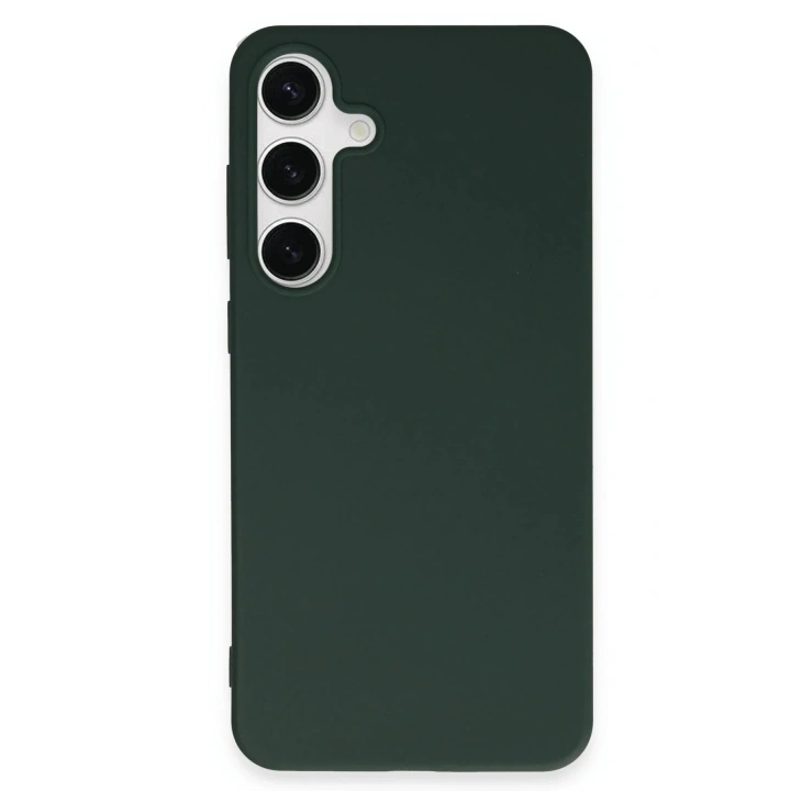 Mey İthalat®  Samsung Galaxy S24 Plus Kılıf First Silikon - Koyu Yeşil