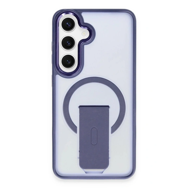 Mey İthalat®  Samsung Galaxy S24 Tork Magsafe Standlı Kapak - Lacivert