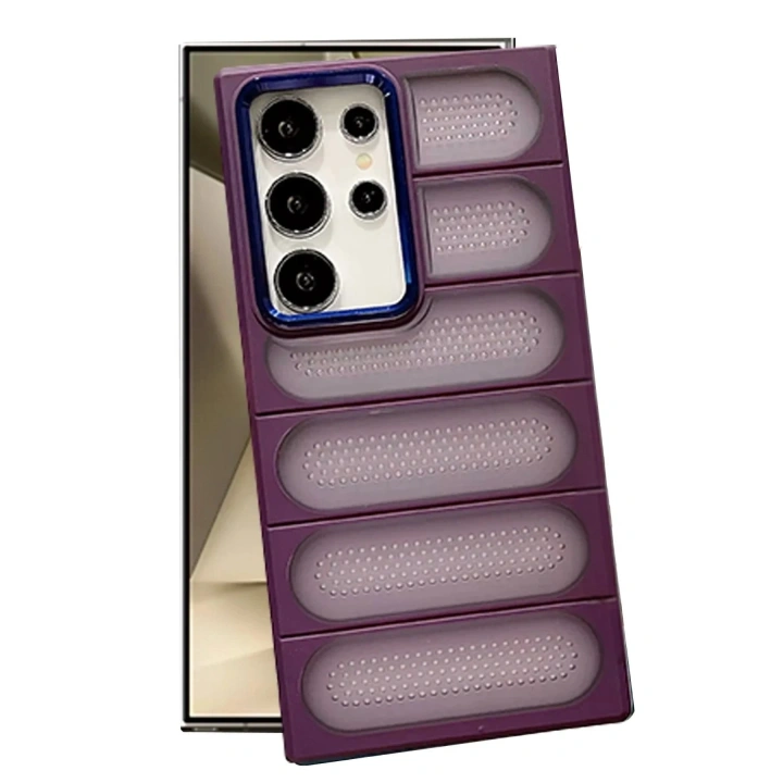 Mey İthalat®  Samsung Galaxy S24 Ultra Kılıf Airmax Silikon Kapak - Derin Mor
