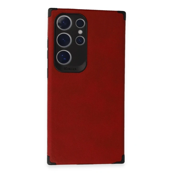 Mey İthalat®  Samsung Galaxy S24 Ultra Kılıf Loop Deri Silikon - Kırmızı