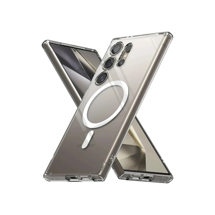 Mey İthalat®  Samsung Galaxy S24 Ultra Kılıf Magneticsafe Şeffaf Silikon - Şeffaf