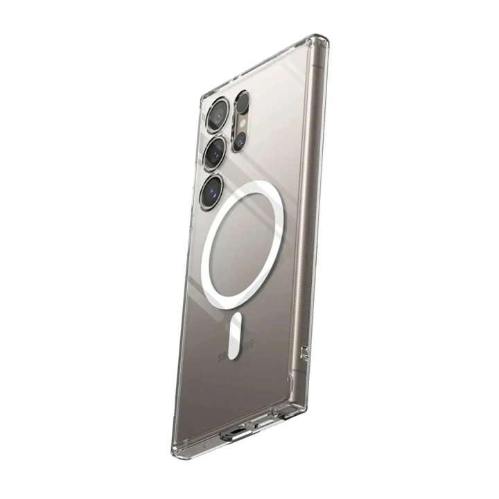 Mey İthalat®  Samsung Galaxy S24 Ultra Kılıf Magneticsafe Şeffaf Silikon - Şeffaf