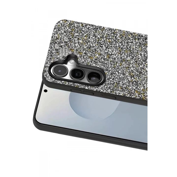 Mey İthalat®  Samsung Galaxy S25 Bright Simli Kapak - Gold