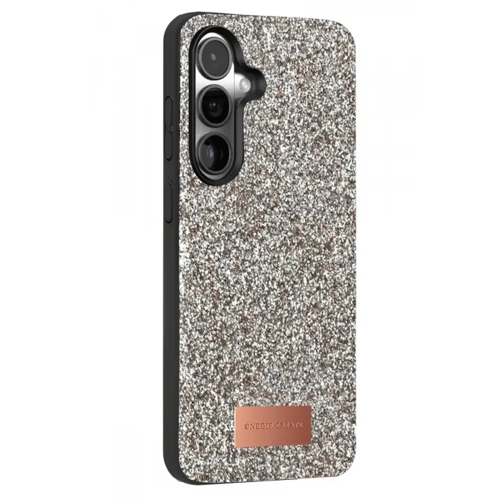 Mey İthalat®  Samsung Galaxy S25 Bright Simli Kapak - Gümüş