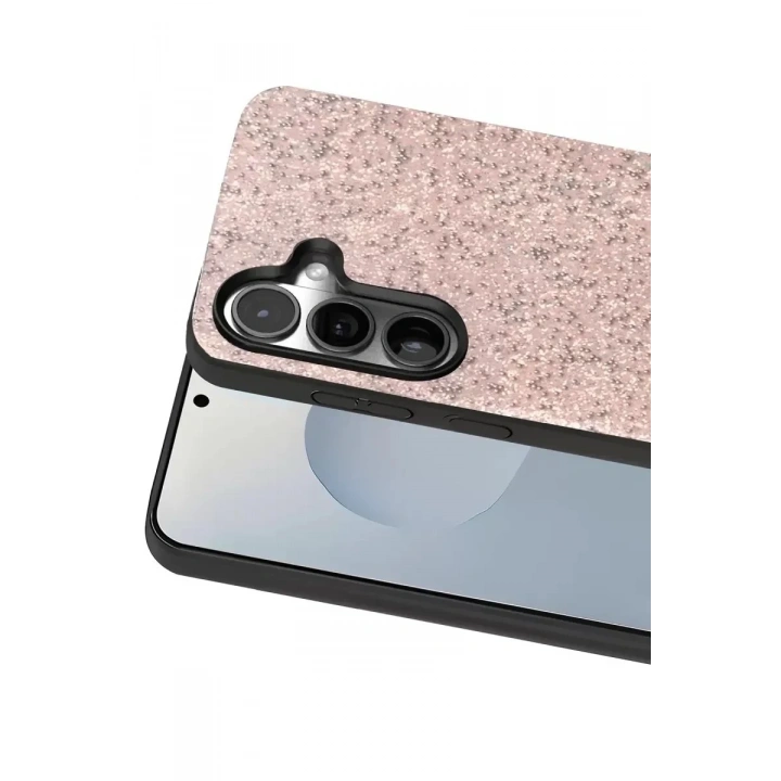Mey İthalat®  Samsung Galaxy S25 Bright Simli Kapak - Pembe