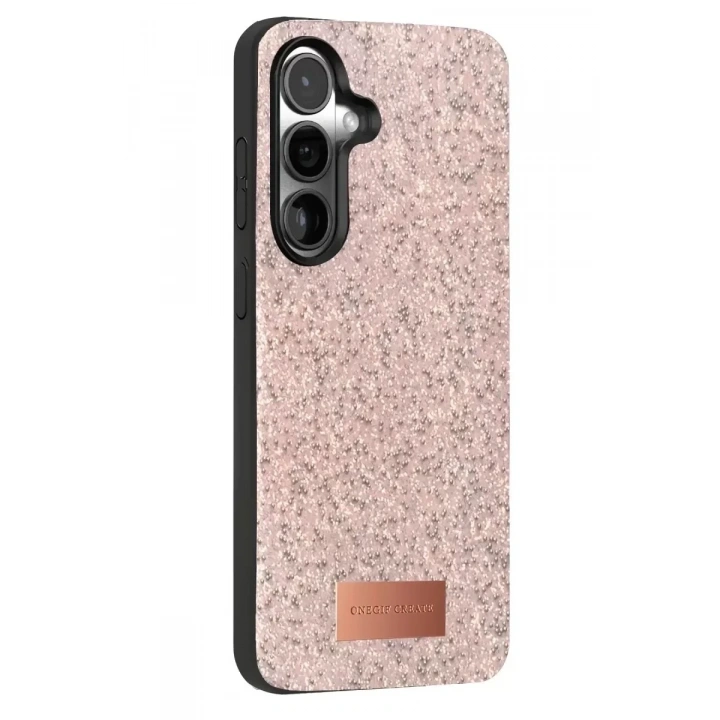 Mey İthalat®  Samsung Galaxy S25 Bright Simli Kapak - Pembe