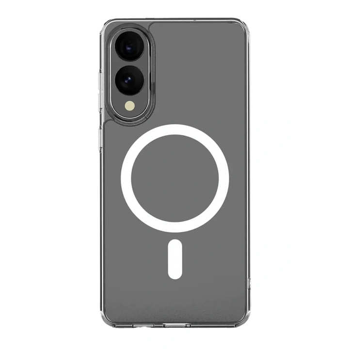 Mey İthalat®  Samsung Galaxy S25 Edge Kılıf Magneticsafe Şeffaf Silikon - Şeffaf