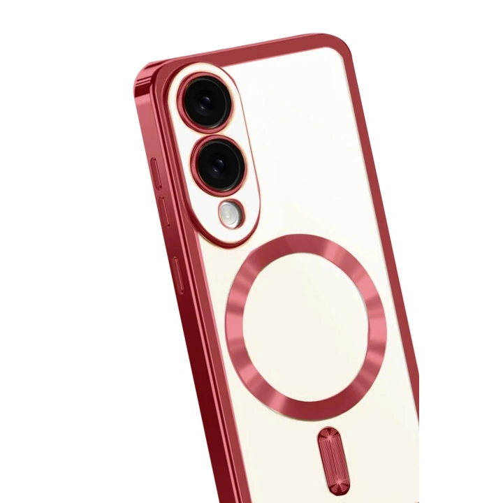 Mey İthalat®  Samsung Galaxy S25 Edge Kross Magneticsafe Kapak - Kırmızı