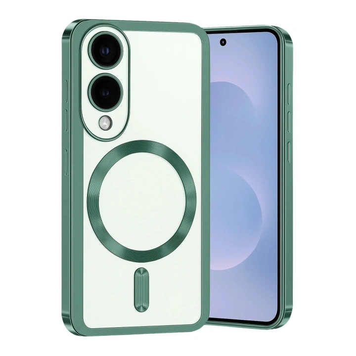 Mey İthalat®  Samsung Galaxy S25 Edge Kross Magneticsafe Kapak - Koyu Yeşil