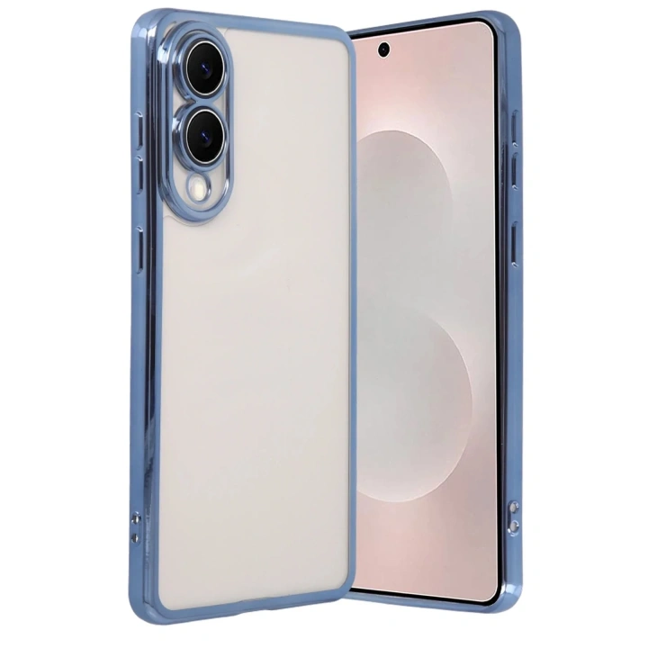 Mey İthalat®  Samsung Galaxy S25 Edge  Lensli Silikon - Açık Mavi