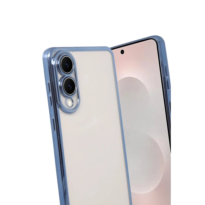 Mey İthalat®  Samsung Galaxy S25 Edge  Lensli Silikon - Açık Mavi