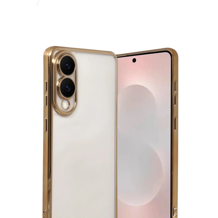 Mey İthalat®  Samsung Galaxy S25 Edge  Lensli Silikon - Gold