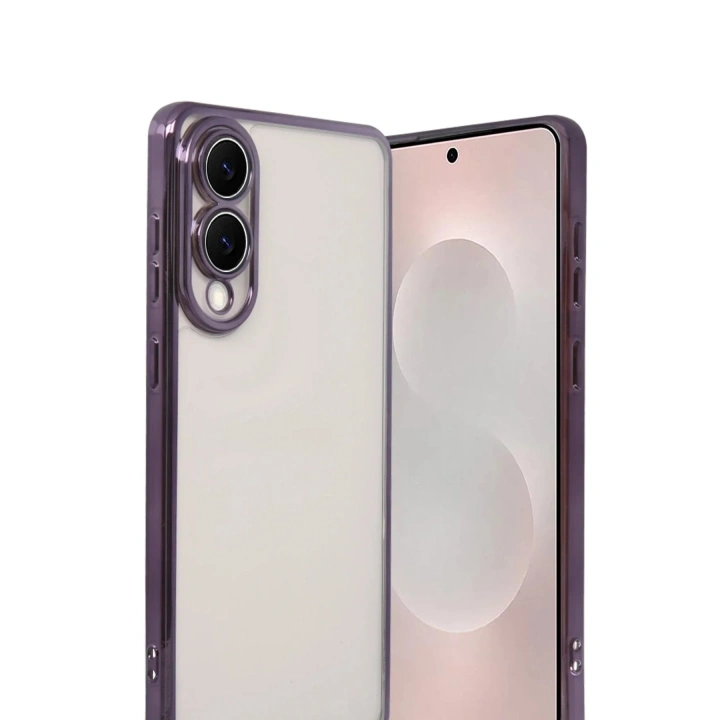 Mey İthalat®  Samsung Galaxy S25 Edge  Lensli Silikon - Mor