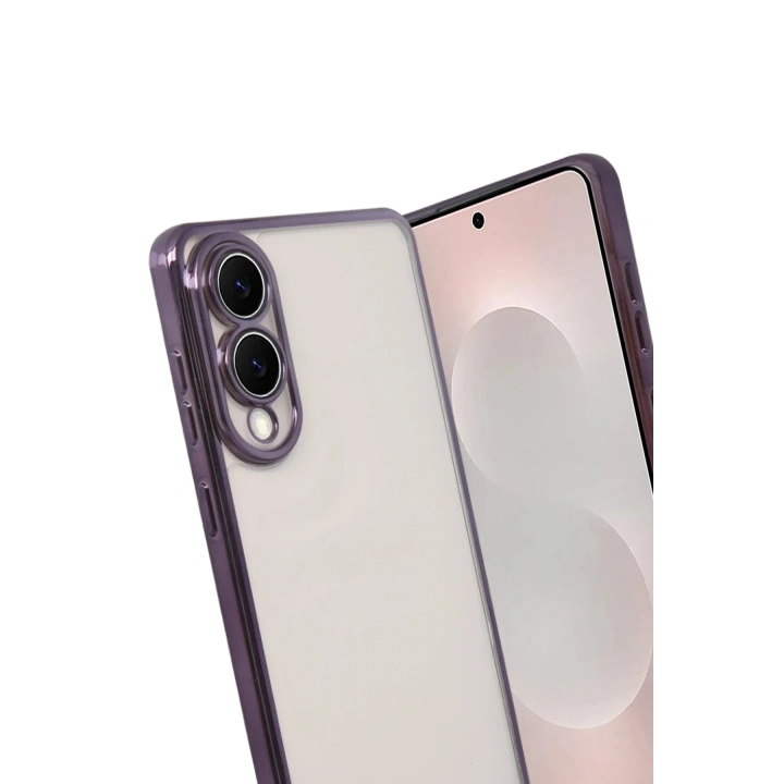 Mey İthalat®  Samsung Galaxy S25 Edge  Lensli Silikon - Mor