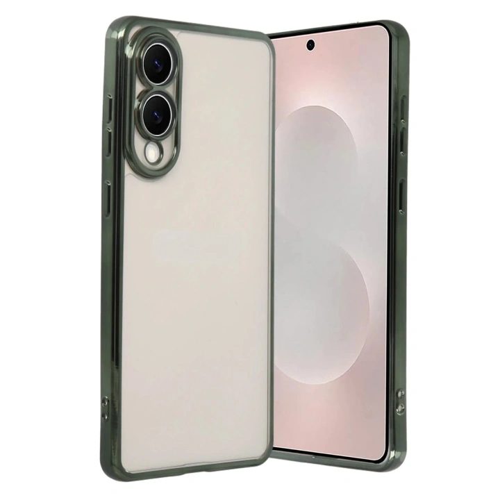 Mey İthalat®  Samsung Galaxy S25 Edge  Lensli Silikon - Yeşil
