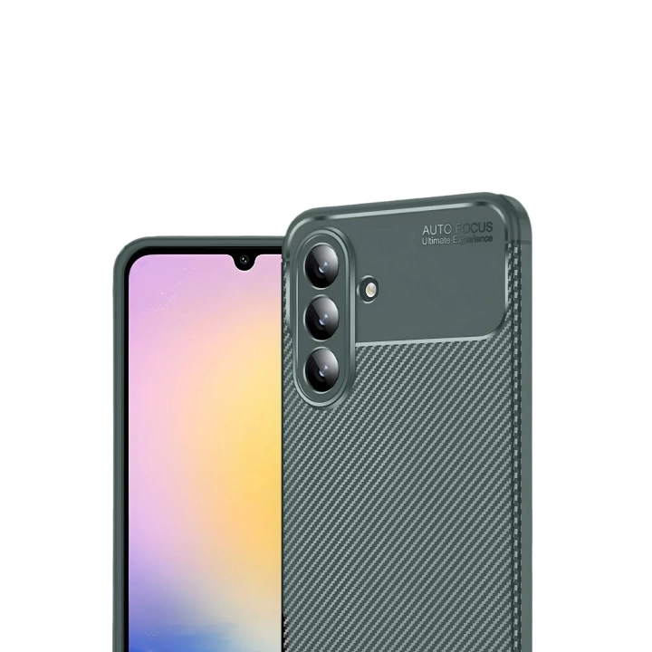 Mey İthalat®  Samsung Galaxy S25 FE Auto Focus Karbon Kapak - Koyu Yeşil