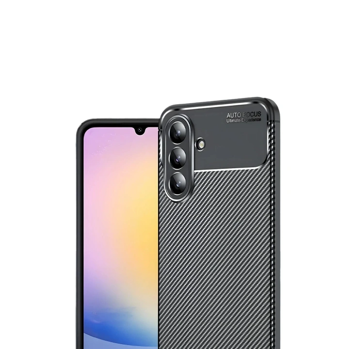 Mey İthalat®  Samsung Galaxy S25 FE Auto Focus Karbon Kapak - Siyah