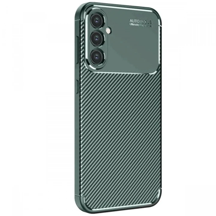 Mey İthalat®  Samsung Galaxy S25 Kılıf Auto Focus Karbon Kapak - Koyu Yeşil