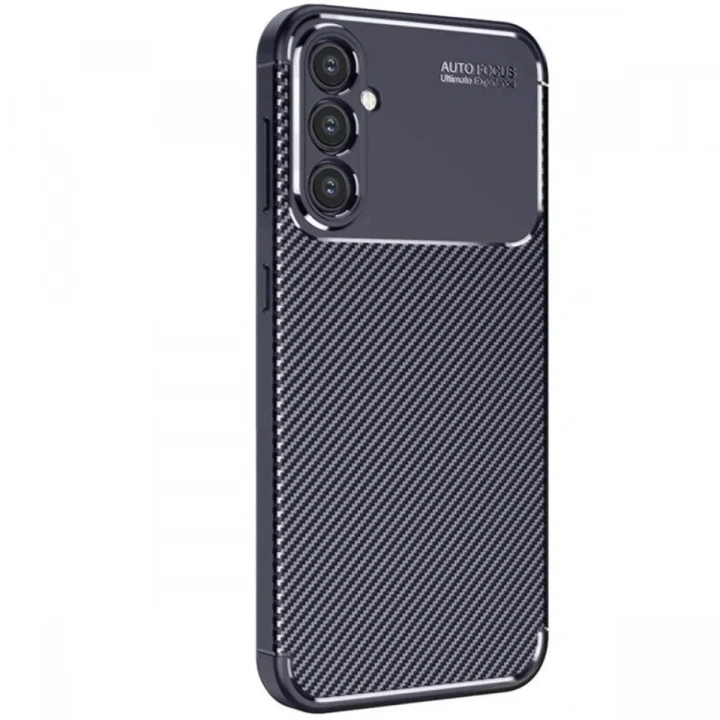 Mey İthalat®  Samsung Galaxy S25 Kılıf Auto Focus Karbon Kapak - Lacivert